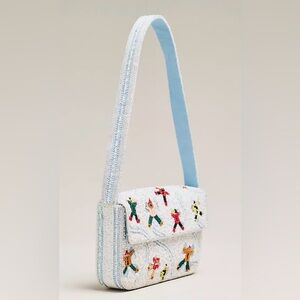 NWT Anthropologie The Fiona Beaded Bag:  Winter Icon Edition, Snow Angels